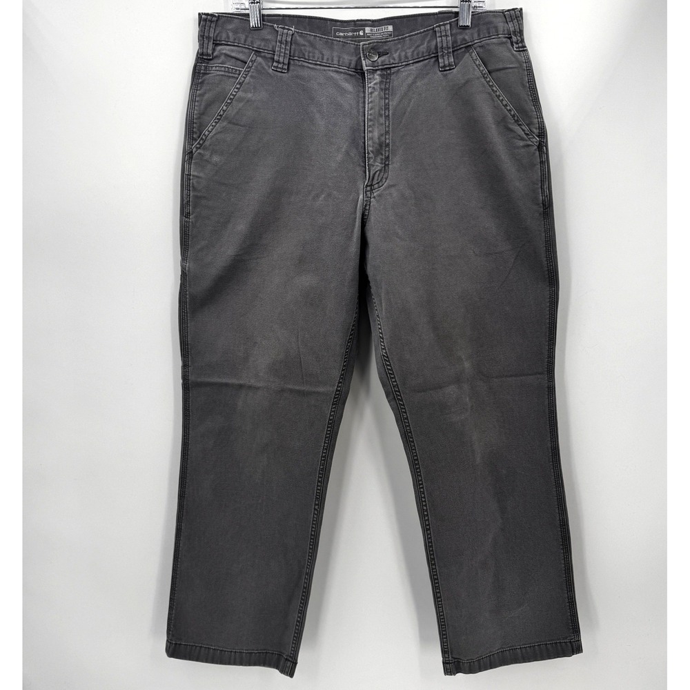 Carhartt BN2291 M Rugged Flex Relaxed Fit Canvas Work Pants Mens 36x30 Gray‎